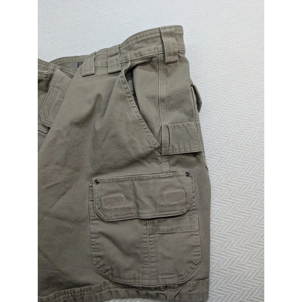Duluth Cargo Shorts Mens 40 Flex Fire Hose Khaki Relaxed Fit Work Hidden Pockets